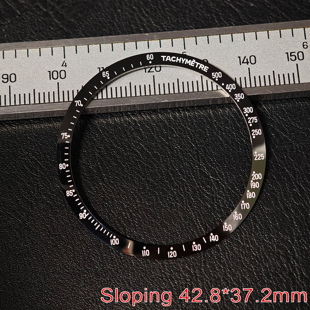 39-42 มม.แบนและลาดเอียงไม่มีส่องสว่างเซรามิค BEZEL แทรกเปลี่ยนอุปกรณ์เสริมนาฬิกาคุณภาพสูงเซรามิค BEZEL สีดํา