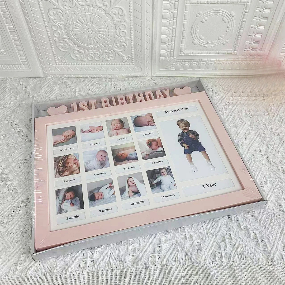 1PC Baby Creative December Growth Record Souvenir Photo frame Birthday party Commemorative PP plastic photo frame