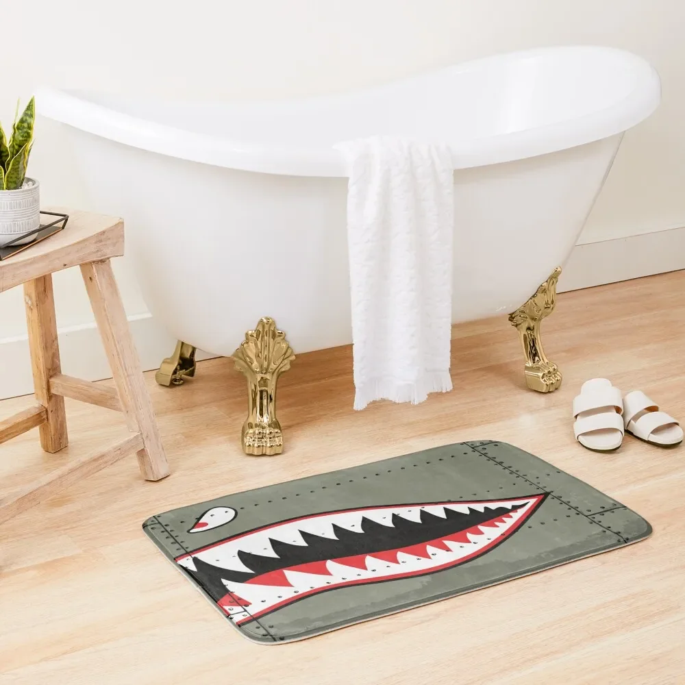 Flying Tigers Shark Mouth Bath Mat Washable Non-Slip Kitchen Rug Carpet For Bath Anti-Skid Kitchen Rug Mat