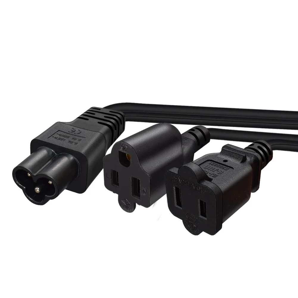 C6 Compatible Power Splitter with Dual For NEMA Female Outputs Rated for 1-15R and 5-15R Electrical Connections