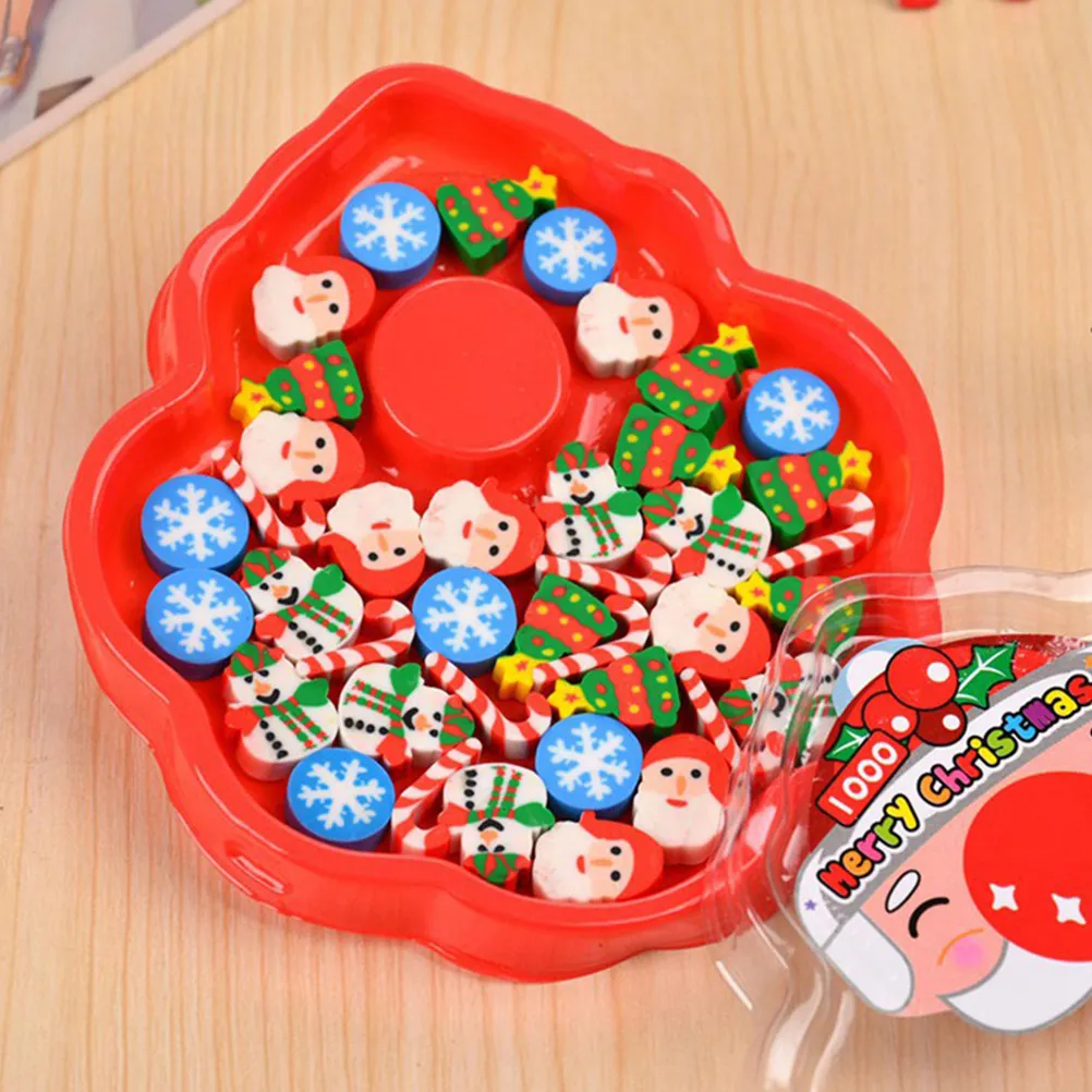 

6Pcs Santa Claus Snowman Erasers Christmas Pencil Erasers Party Favors Creative School Office Supplies Holiday Gifts for