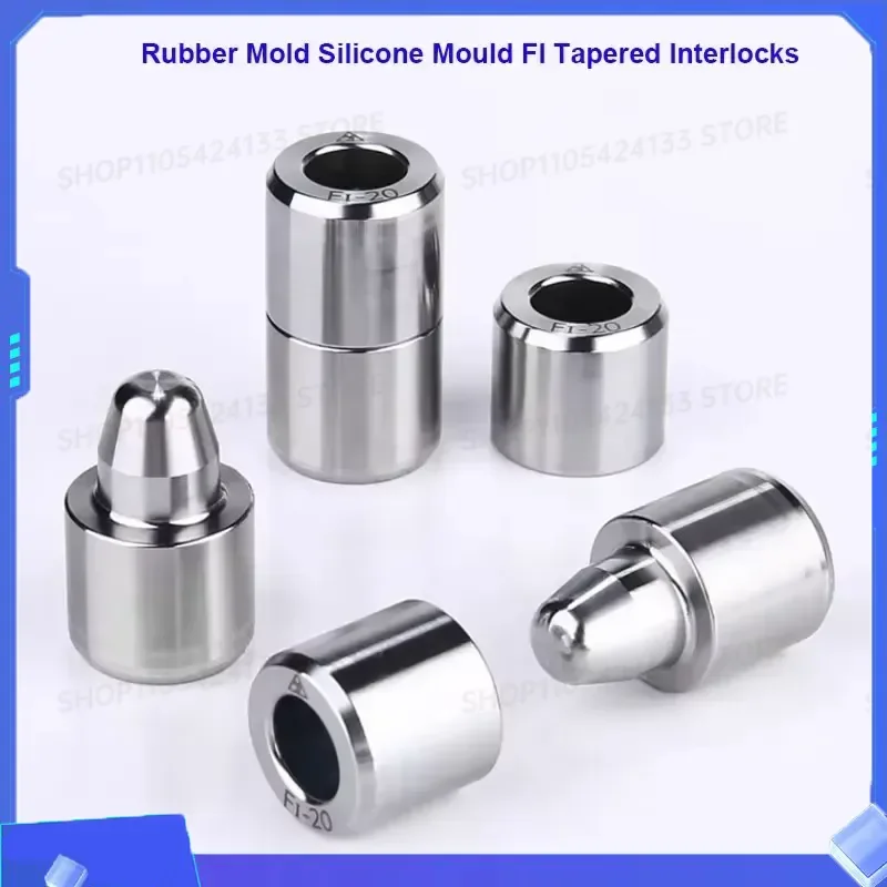 2PCS Rubber Silicone Mold Tapered Interlocks Round Locating Units Guide Post Guide Sleeve for Injection Molding Machine Parts
