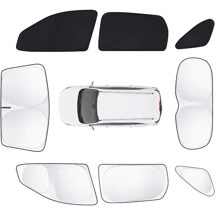 8 قطعة ظلال نافذة السيارة لكيا سورينتو 20162020 اكسسوارات الزجاج الأمامي الجانب الخلفي كامل ظلة الشمس قناع UV حجب الخصوصية Pr