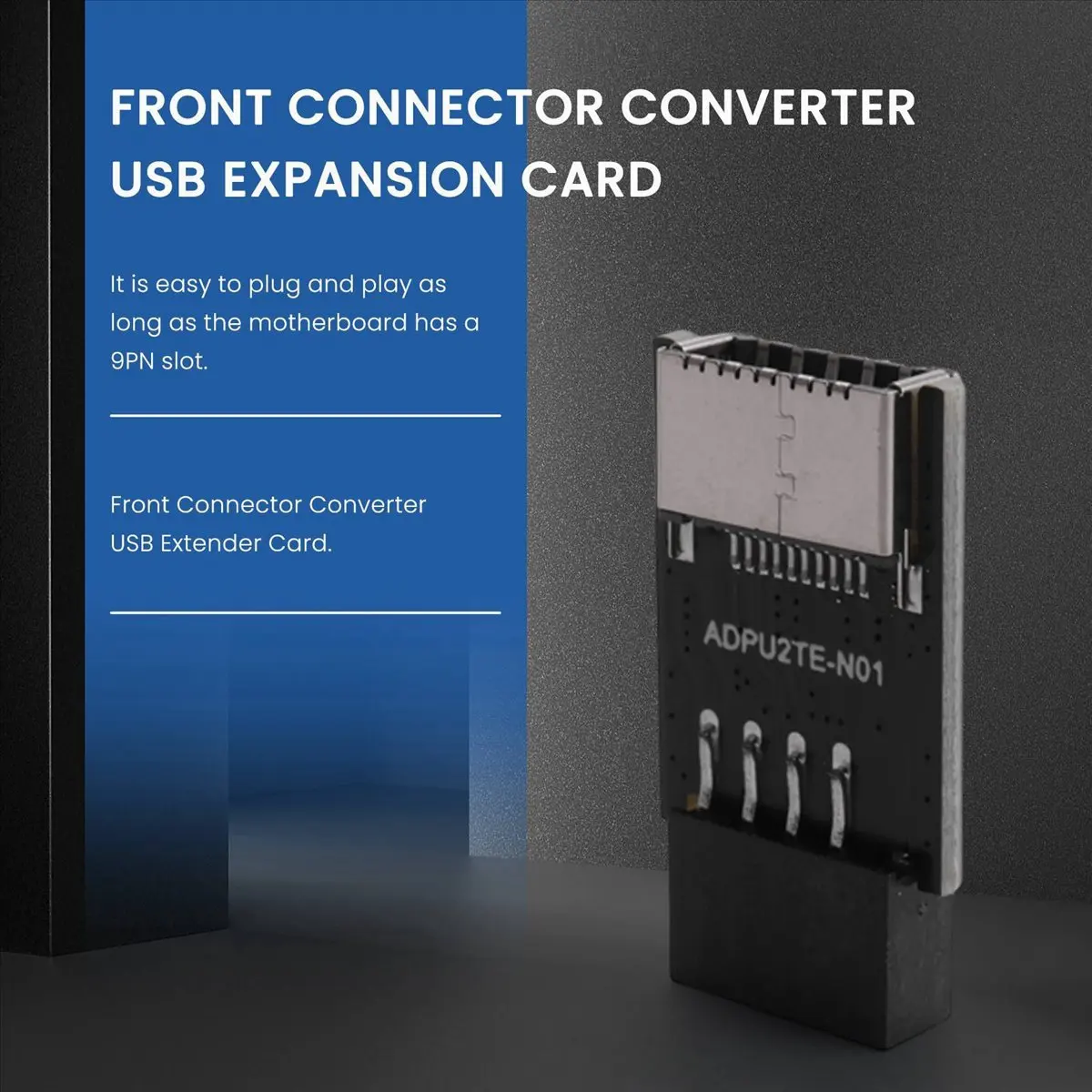 

A64K Motherboard USB2.0 9Pin to TYPE-C A-KEY Front Connector Converter USB3.2 TYPE-E Interface Header Adapter Extender Card