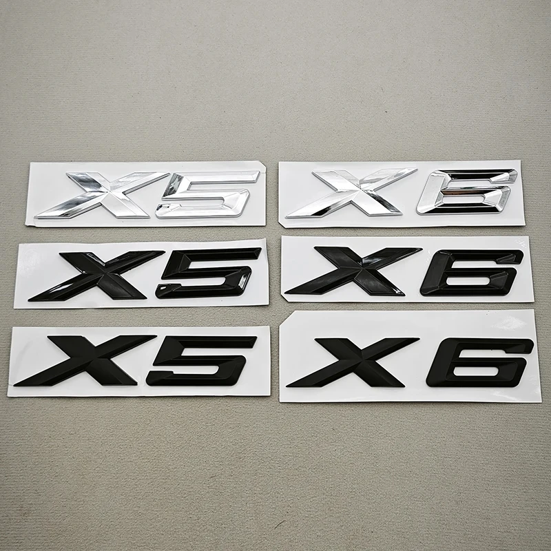 

3D ABS Black Chrome Car Letters Rear Trunk Badge X5 X6 Logo Emblem Decals For BMW X5 X6 F15 G05 F16 G06 Sticker Auto Accessorie