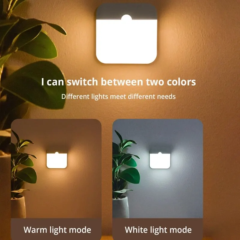 Square Large Smooth Surface Human Body Sensing Light Bedroom Aisle Charging Wardrobe Led Infrared Night Light