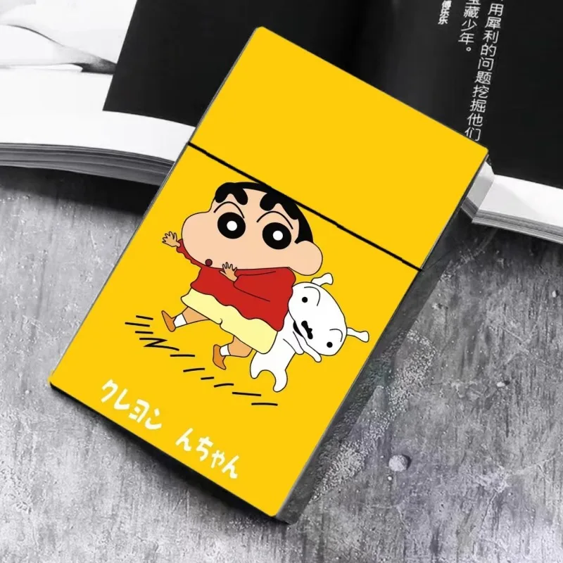 Crayon Shin-chan Smoking Cigarettes Case New Aluminum Cigarette Case Cigar Tobacco Holder Pocket Box Storage Container Gift Box