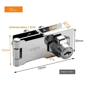 Nový zámek ze zinkové slitiny se sklem, bezpečnostní hardware, zámek na dveře skříňky, jedno/dvojité dveře, bez děrování, domácí kancelář 8 nejlepší prodej Zámky skleněných dveří bez vrtání - №8