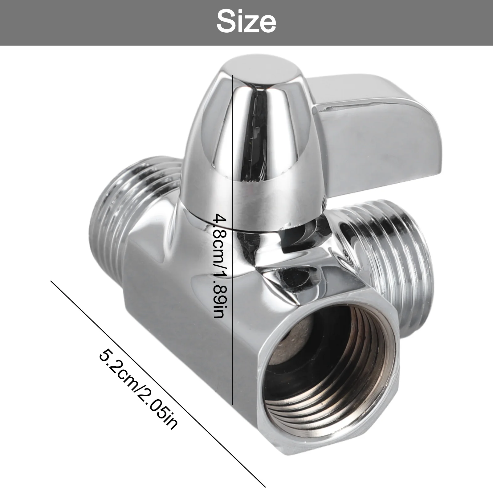 

1 X Diverter Valve Three Way Wall-Mount Brass G1/2 Inch Plating Plumbing Shower Faucets Faucets Fixtures Garden