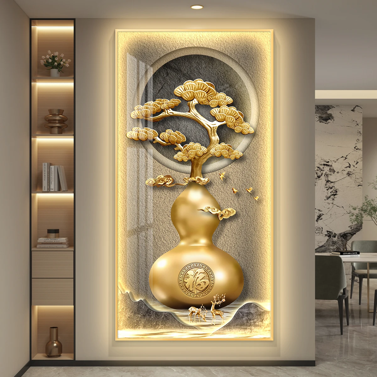Led Light Luxury Gourd Decoration Painting Simple Modern  Painting  Mural Painting Corridor Living Room Bedroom High End Feeling