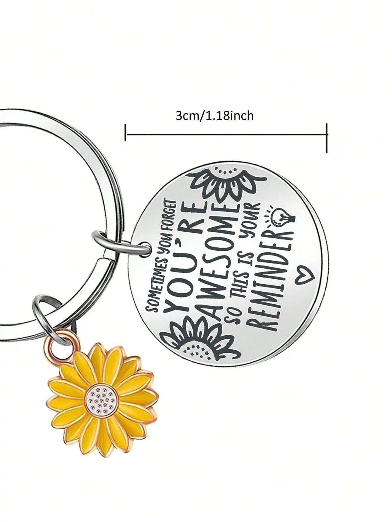 1pc Inspirational Women's Girls' Sunflower Charm Slogan Sometimes You Forget You Are Awesome This Is Your Remind Carved Pendant