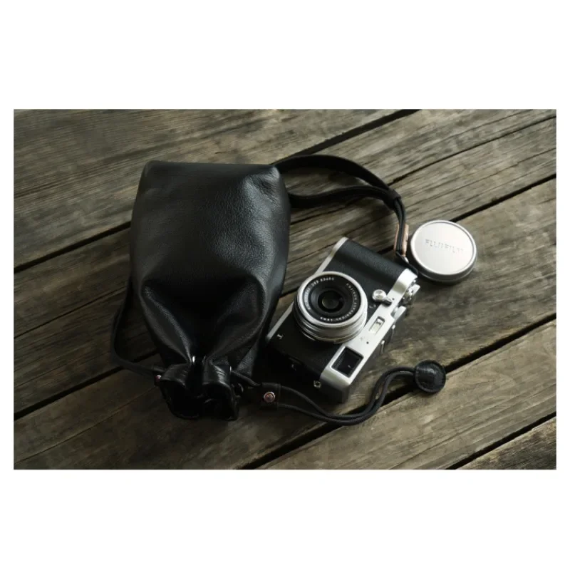 Camera Storage Bag Drawstring Stitching Design Waterproof Photo Lens Bag Case For Canon Nikon Sony Fujifilm  X100VI x100v X100F