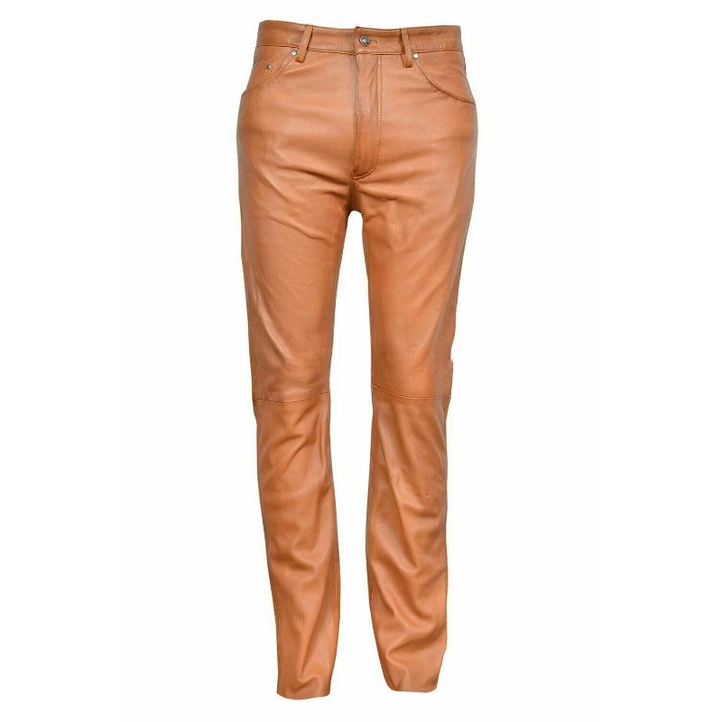 

Premium Men Genuine Sheepskin Real Leather Pant Casual Outfit Biker Trouser