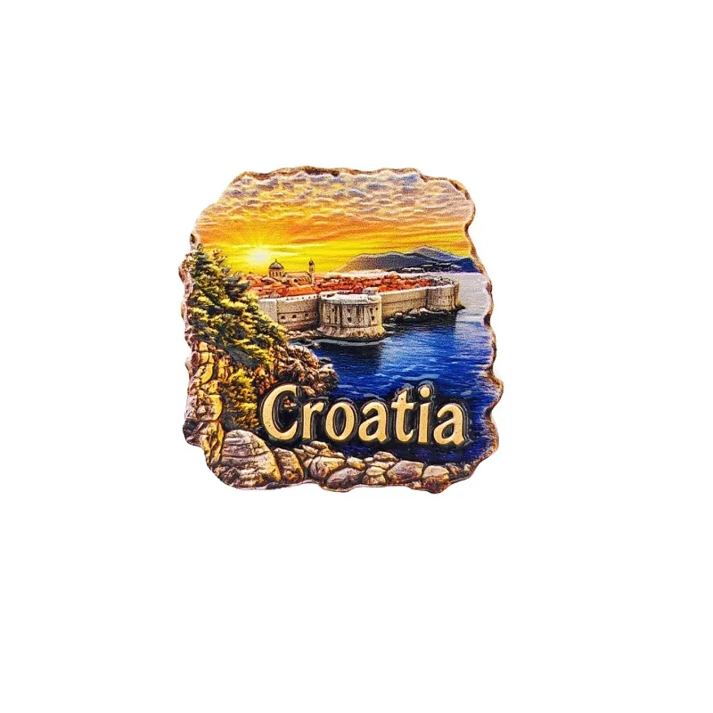 مغناطيس ثلاجة Dubrovnik Old Town - تذكار كرواتي ثلاثي الأبعاد لديكور المدينة بجدار القرون الوسطى هدية أدرياتيكية فريدة مع مغناطيس قوي #5