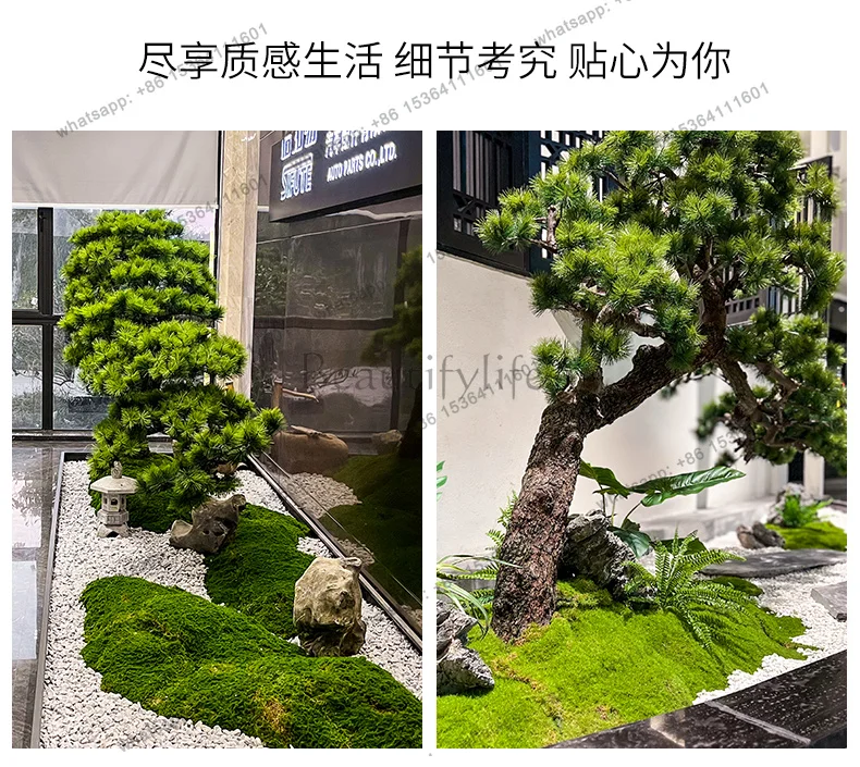 Simulated welcome pine false tree Luo Hansong new Chinese indoor landscaping green plant landscape