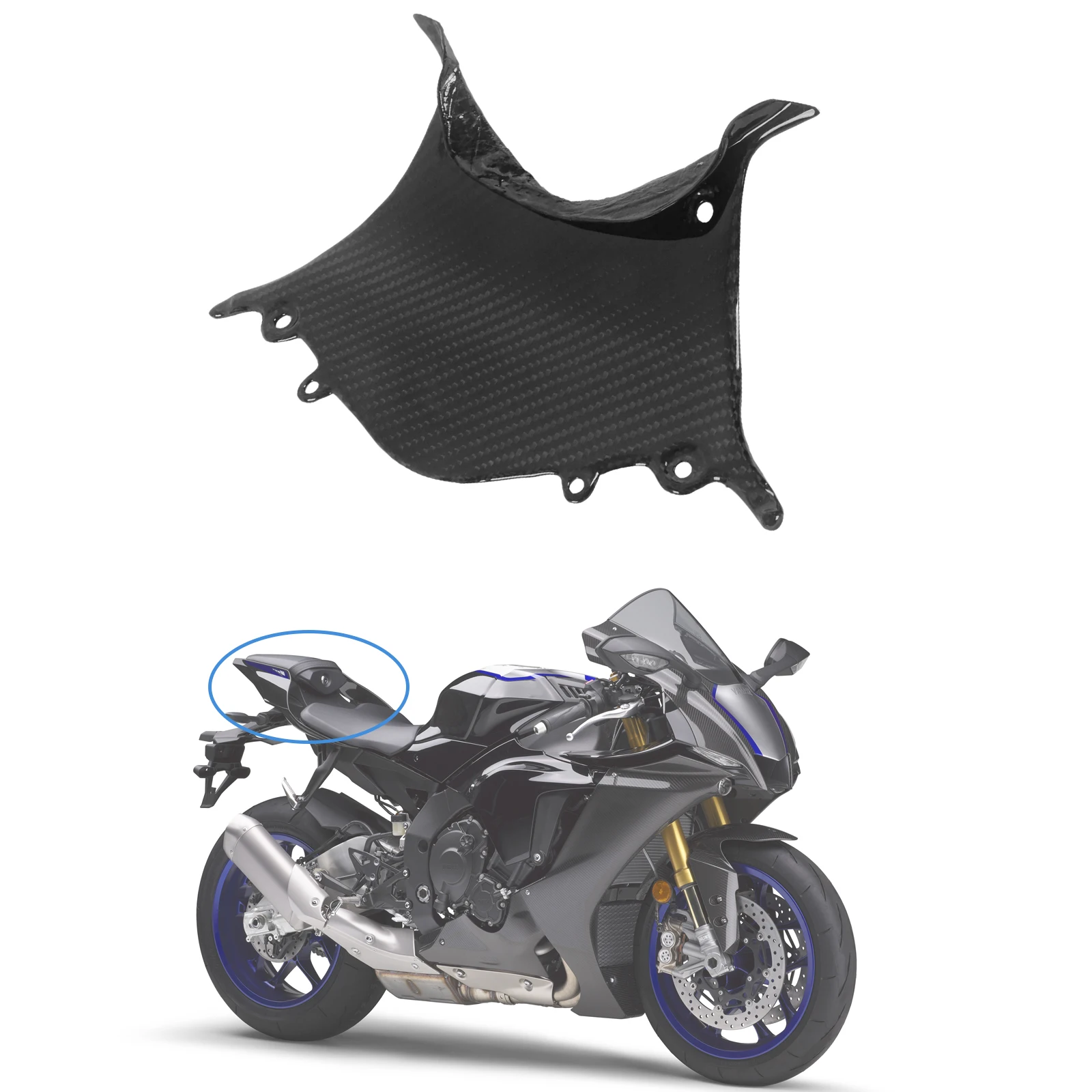 

Motorcycle Tail Center Panel Rear Seat Cover Fairing Carbon Fiber for YAMAHA YZF R1 R1M 2020 2021 2022