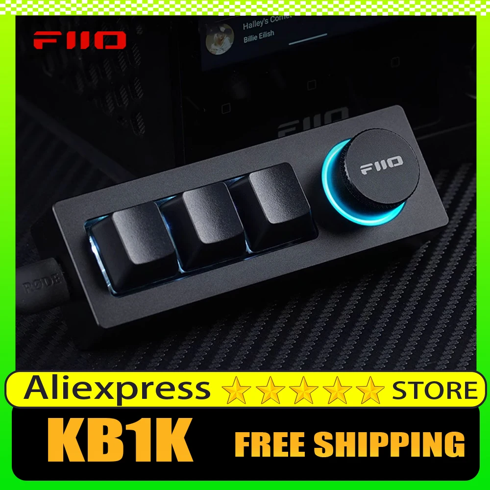 

FiiO KB1K Механическая клавиатура из алюминиево-магниевого сплава, мини-клавиатура RGB, музыкальная ручка, колпачок для дистанционного управления, аксессуары для ноутбуков и компьютеров