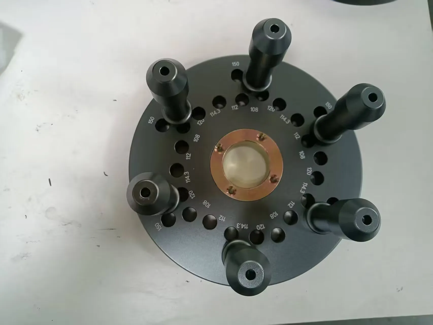 For 36/38/40mm Spindle Wheel Balancer Clamp Fixture   Slot Adjustable Rim Hole Distance Adapter