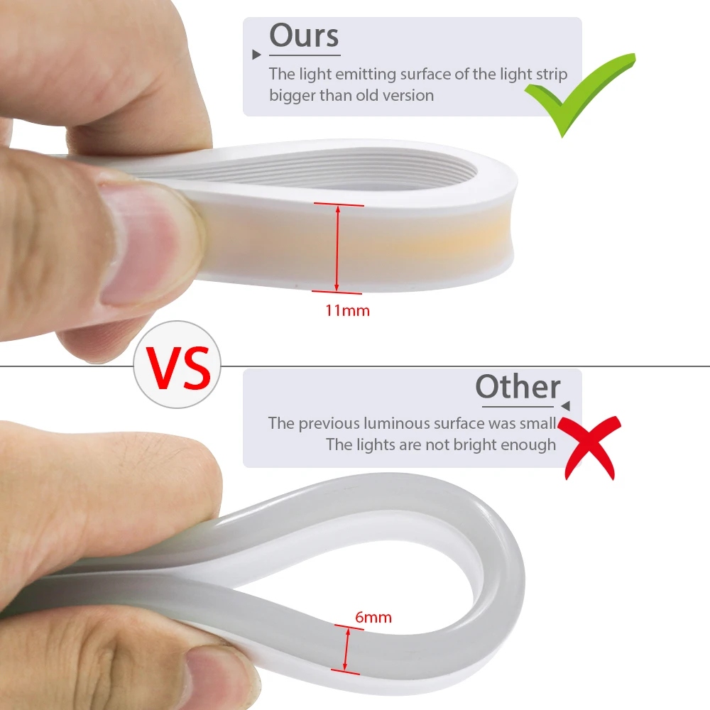 COB LED ストリップネオンライトスイッチ調光器 5V USB 柔軟なシリコンチューブランプ 320LED/m 高密度リニア照明防水