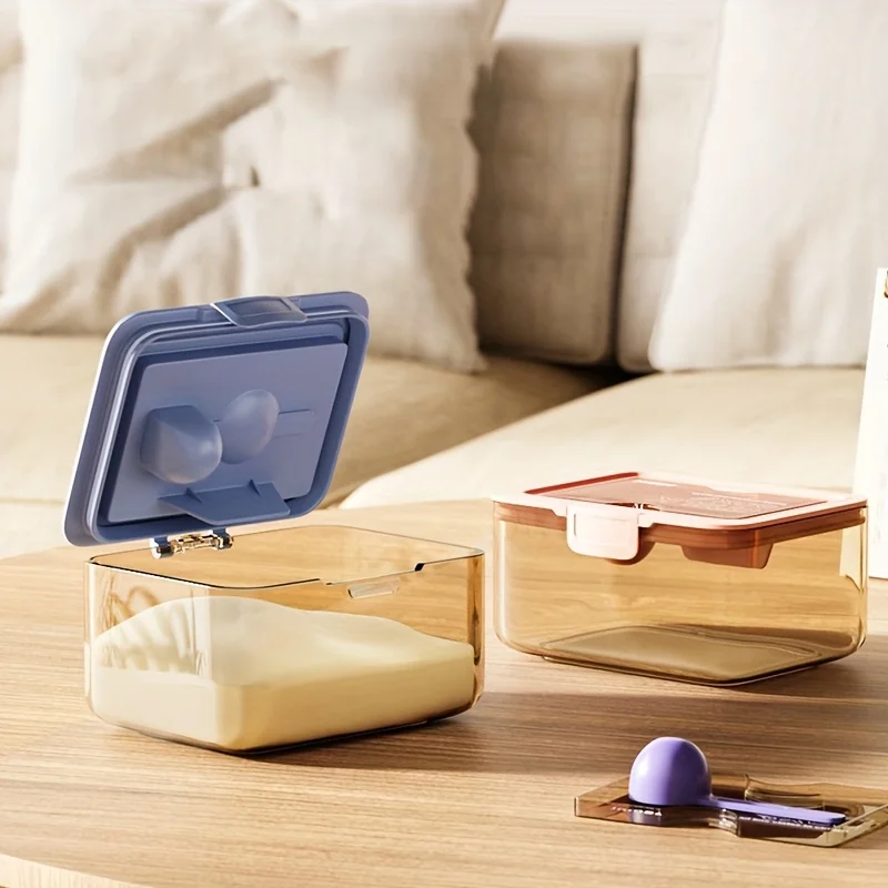 Latas de leche en polvo con hebilla, caja portátil de almacenamiento para viajes y viajes, frutas, nueces y aperitivos