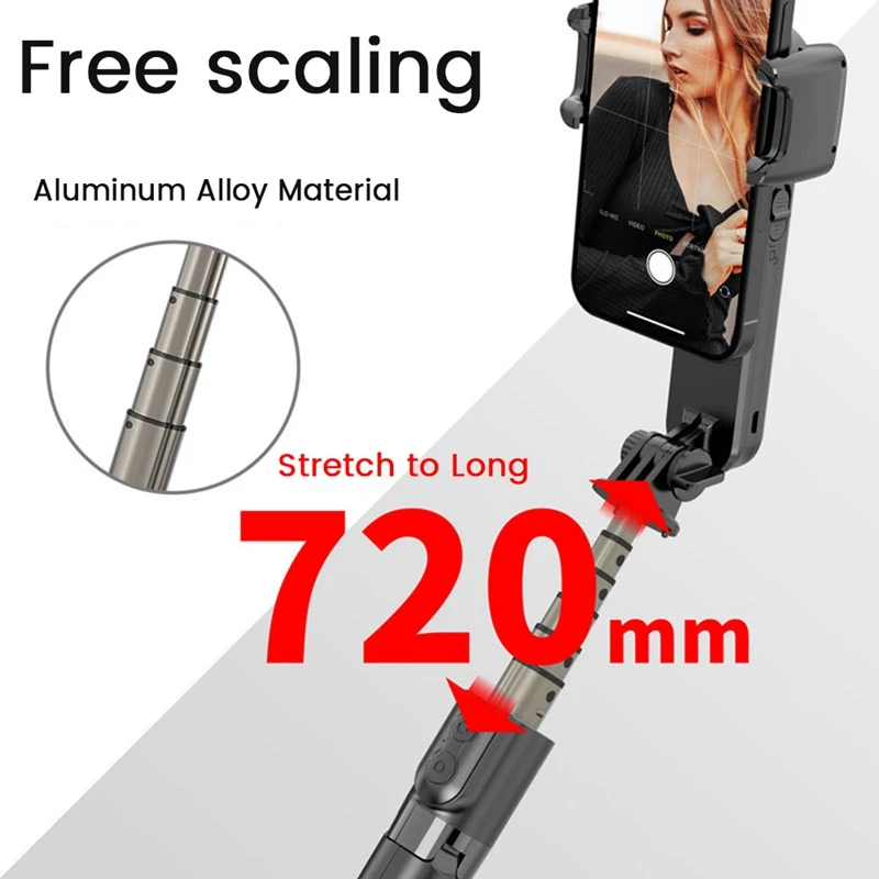 Gimbal Stabilizer Selfie Stick Tripod With Fill Light Wireless Bluetooth For Cell Phone Smartphone