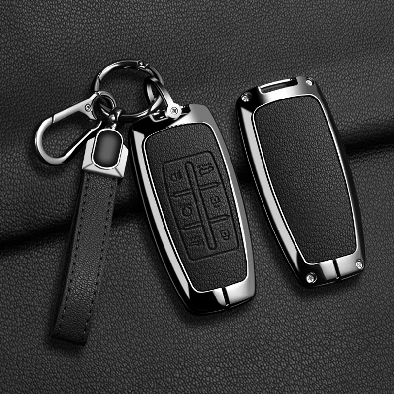 Zinklegierung Leder Autoschlüssel-Hülle für Hyundai Genesis GV80 GV90 2022 GV70 G80 2019 2020 2021 Schlüsselanhänger Zubehör – Detail 27