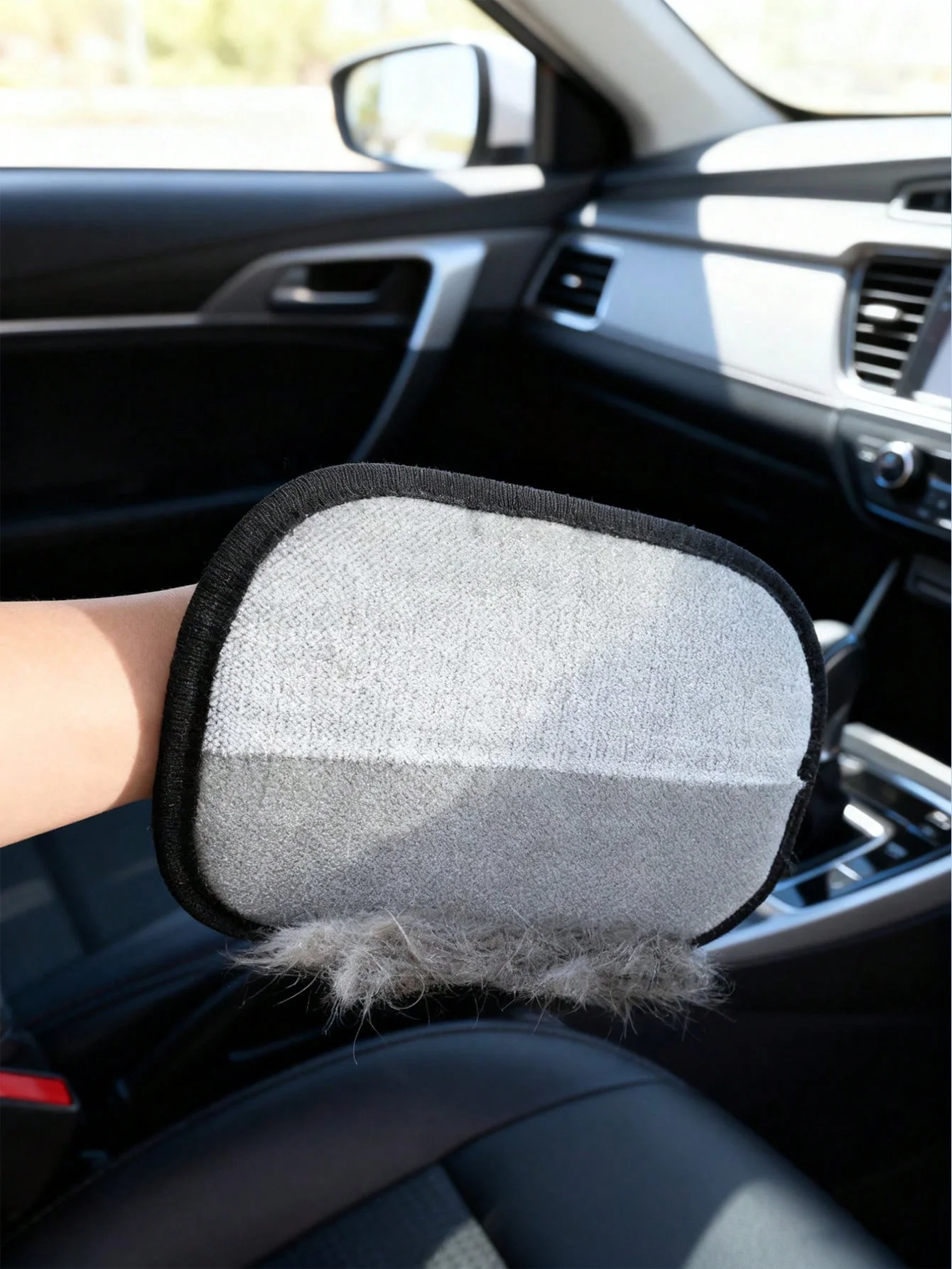 فرشاة تنظيف الشعر الداخلية للسيارة - قفاز مزيل شعر الحيوانات الأليفة الكهروستاتيكي مزدوج الجوانب، فرشاة لينت لاصقة قابلة لإعادة الاستخدام لمقاعد السيارة والأريكة، #1