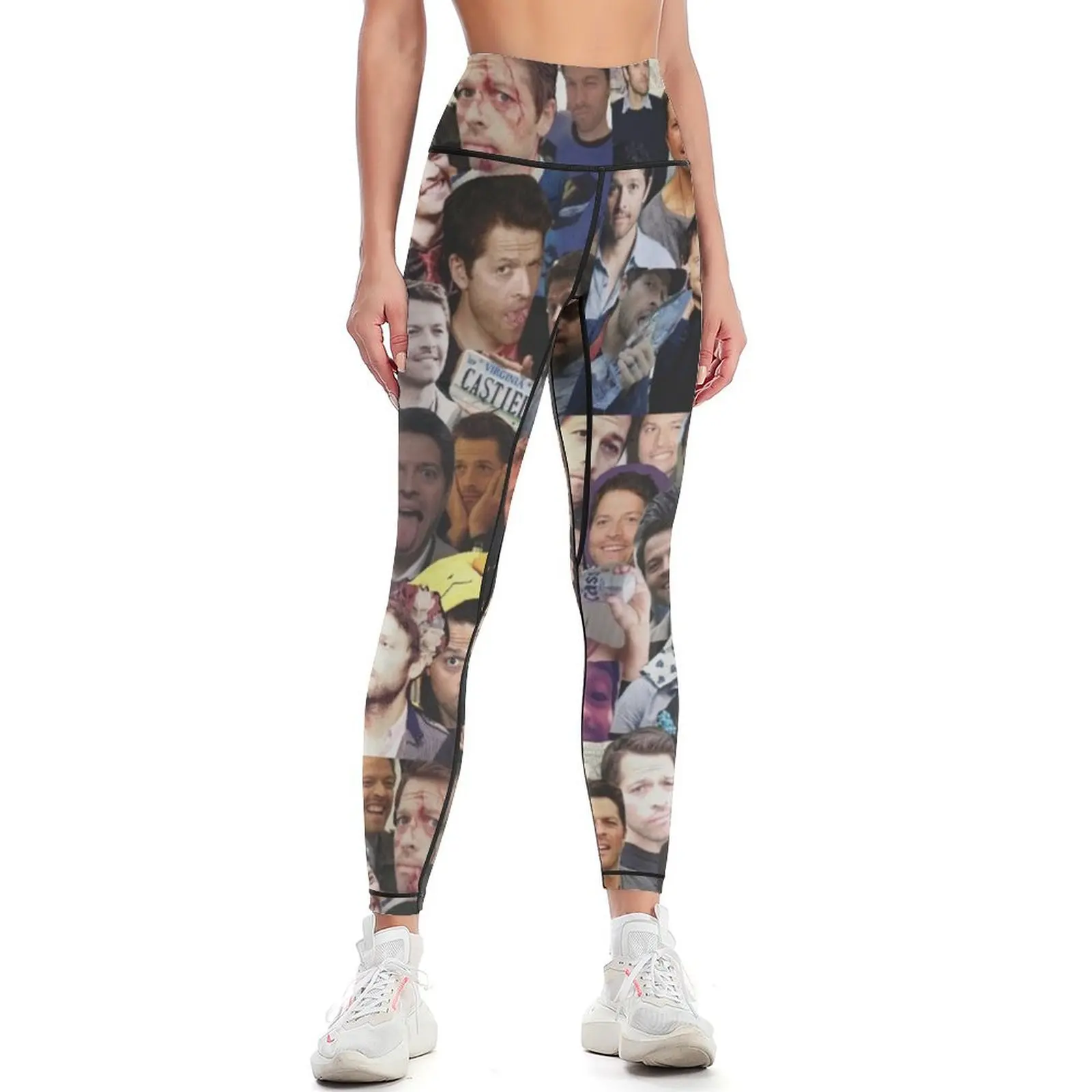 

Misha Collins Collage Leggings Sports female Fitness woman Pants sport active wear Womens Leggings