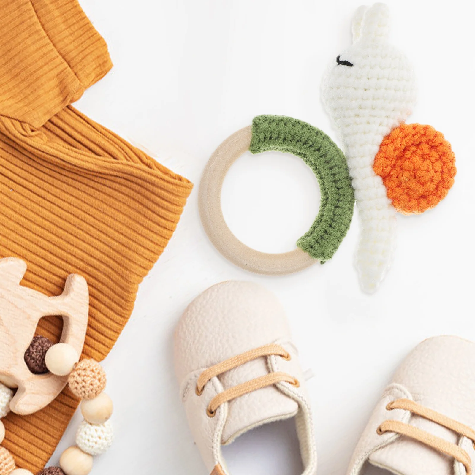 Sonajero de mano de madera con diseño de caracol de dibujos animados creativos, juguete para bebé, sonajero portátil educativo calmante para recién nacido