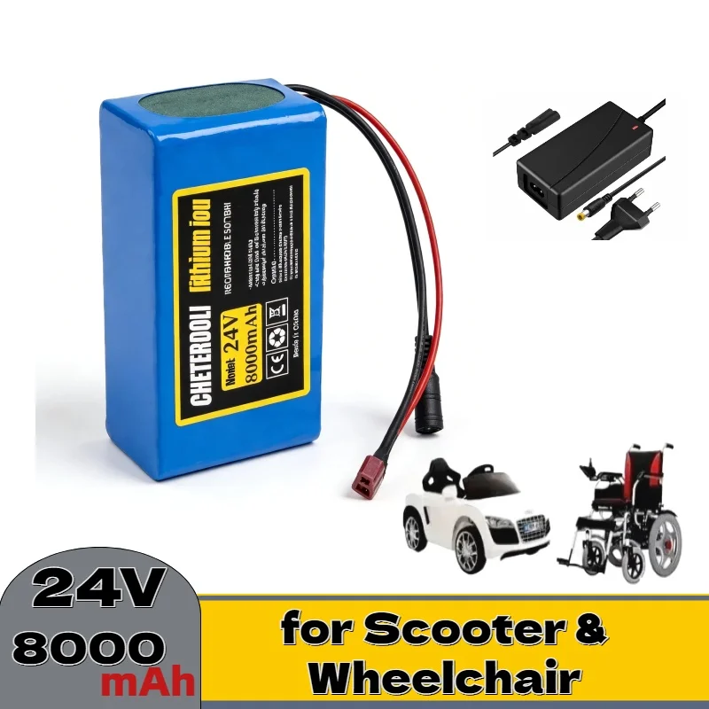 

High Capacity 100% New 24V 8000mAh 7S3P Battery – Rechargeable Lithium Spare for Scooter & Wheelchair Accessory