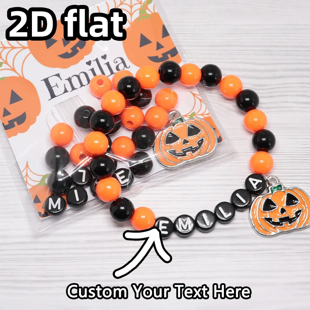 قطعة واحدة من سوار اليقطين الشريرة المخصص - هدايا فريدة من نوعها مخصصة من اللؤلؤ الصلب محفورة بالليزر للاستخدام اليومي