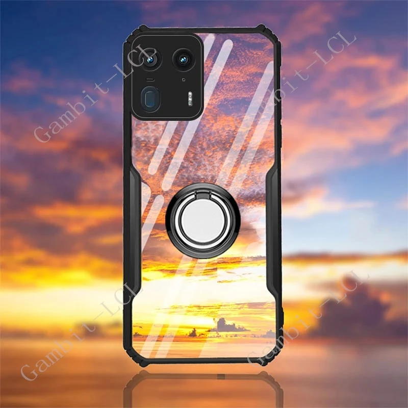 For Motorola Edge 50 Fusion Ultra Pro Edge50 50Fusion Case Transparent Cover Shockproof Bumper Protective Ring Holder Shell