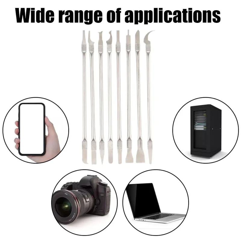 8 Pz/set Metallo Telefono Apertura Leva Strumento di Riparazione Tablet Notebook Chip LCD CPU Separazione Colla Rimozione Coltello Shell Kit di Strumenti di Rimozione