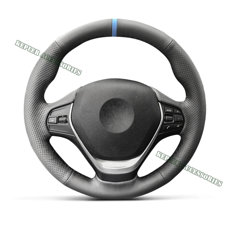 Alcantara Steering Wheel Cover Genuine Leather Black Thread Car Accessoires Specifically For BMW F30 320i 328i 320d F20 3 Series