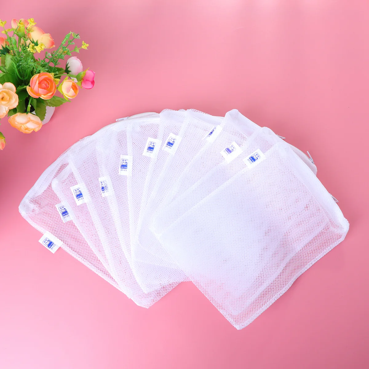 

20Pcs Nylon Mesh Filter Bag Zipper Closure for Aquarium Garden Pond Fish Tank 15x20cm Filter Media Bag Prevent Media Spread