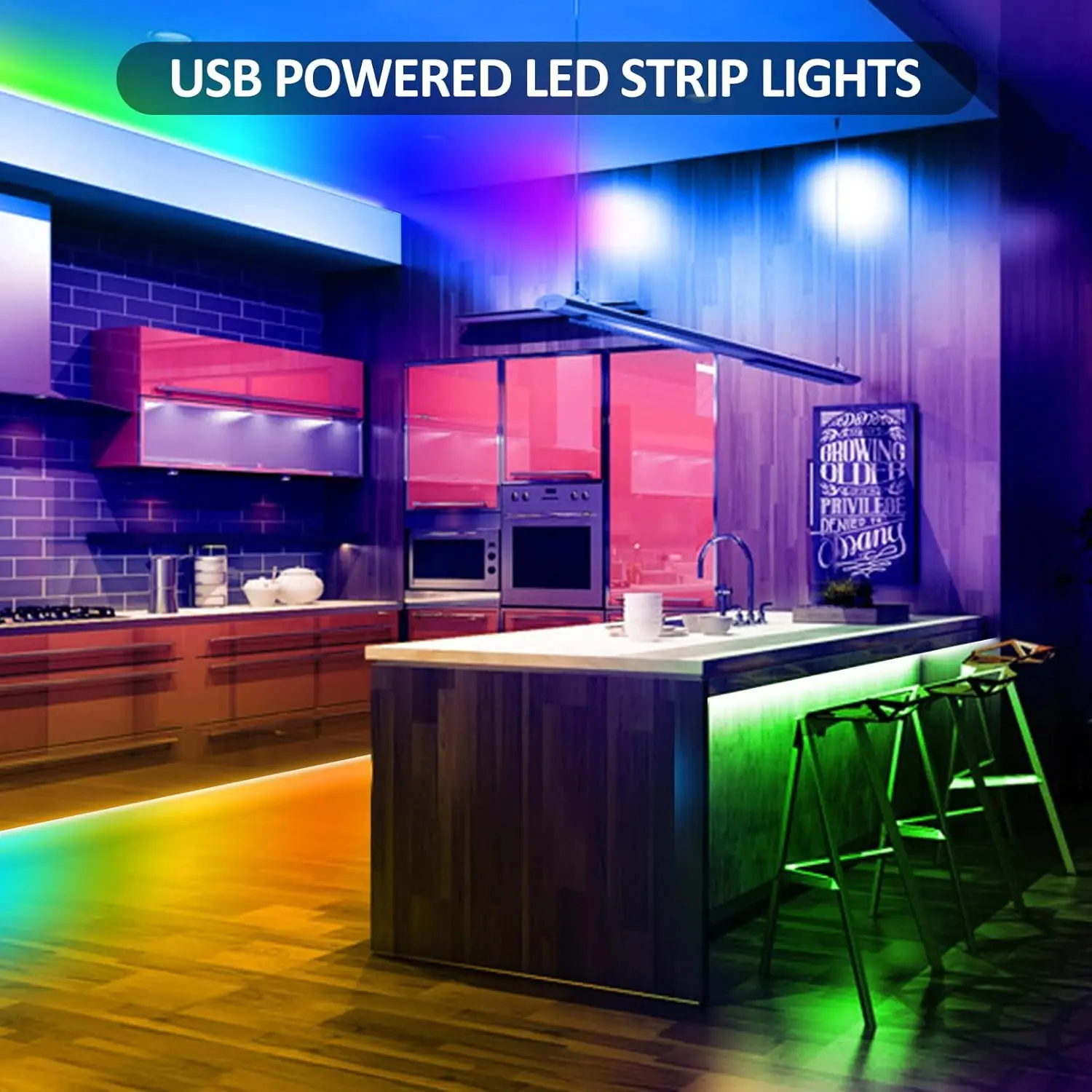 5050 RGB light bar USB power supply (Bluetooth/infrared +24-key remote controller LED light bar set) is suitable for house decor image 2