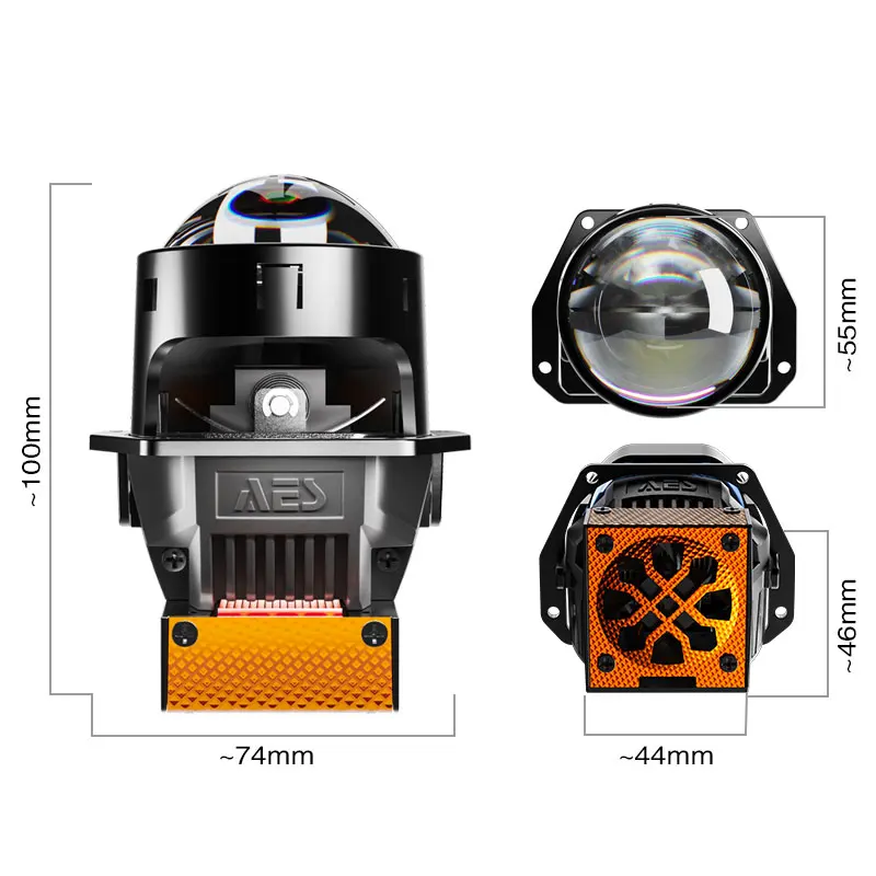 AES 2 ''DG010 أكواب مزدوجة جهاز عرض (بروجكتور) ليد عدسة 6000K عالية الجودة أضواء السيارات سيارة ضوء التحديثية ترقية أضواء أضواء دراجة نارية #3