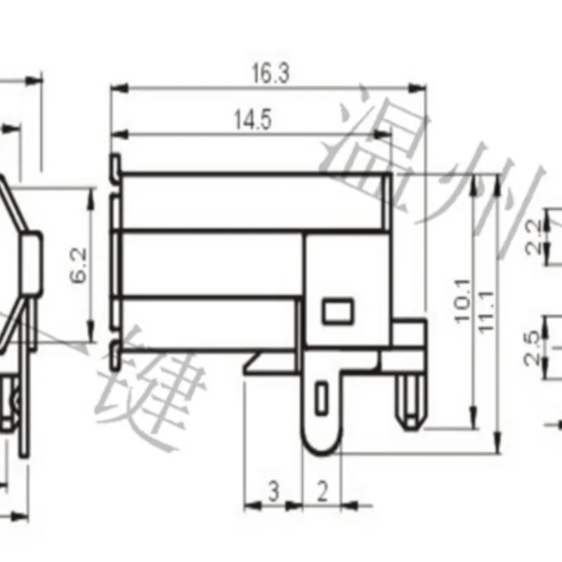 10pcs 1394-03 female D-port USB connector 1394 interface 6-pin patch 180 degrees Two fixed feet