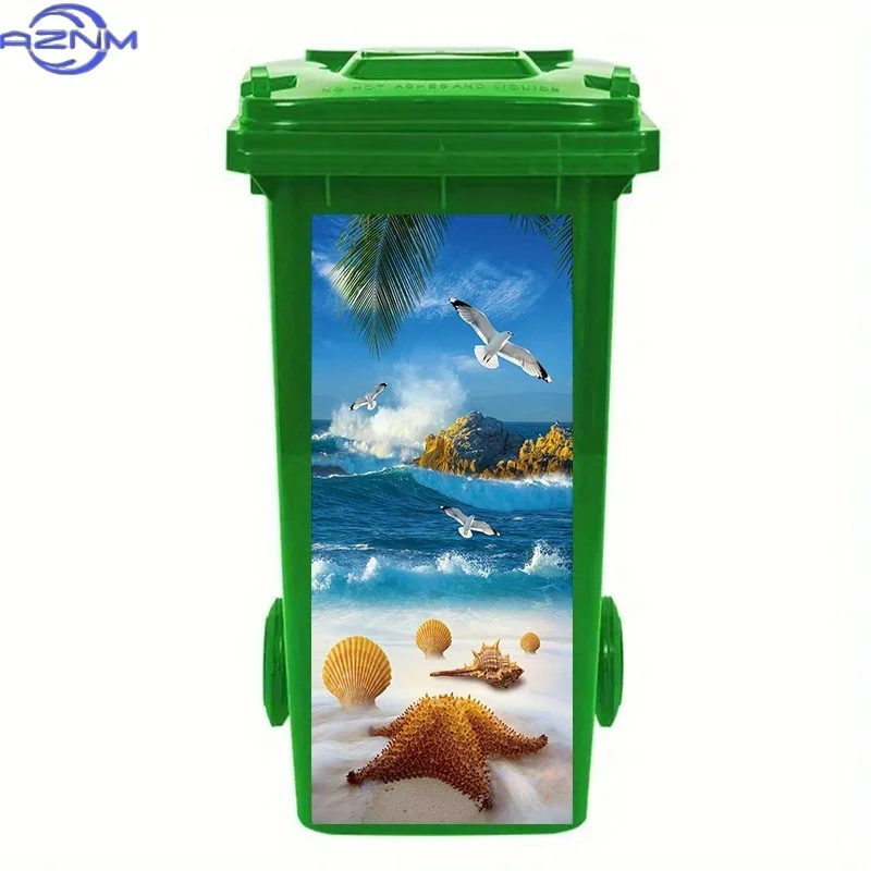 Sleek 2D Print Decal Custom Pattern Ornament for Multi‑scene Trash Bin Decoration