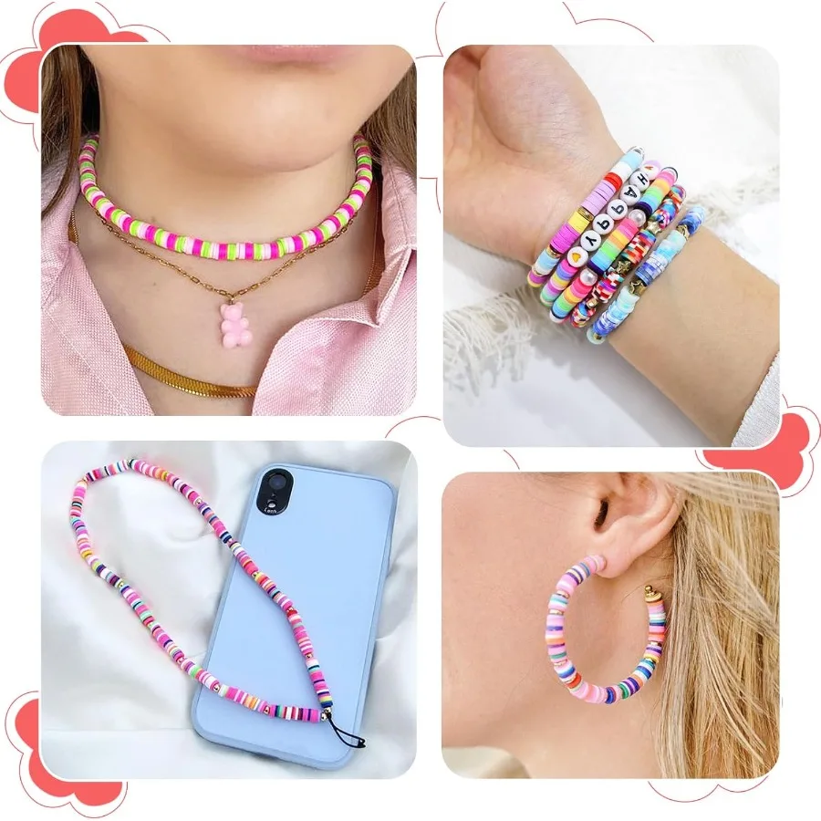 30000個の粘土ビーズブレスレット作成キット、9箱、192色、友情ブレスレットキット、ジュエリー作成用のフラットポリマークレイビーズ