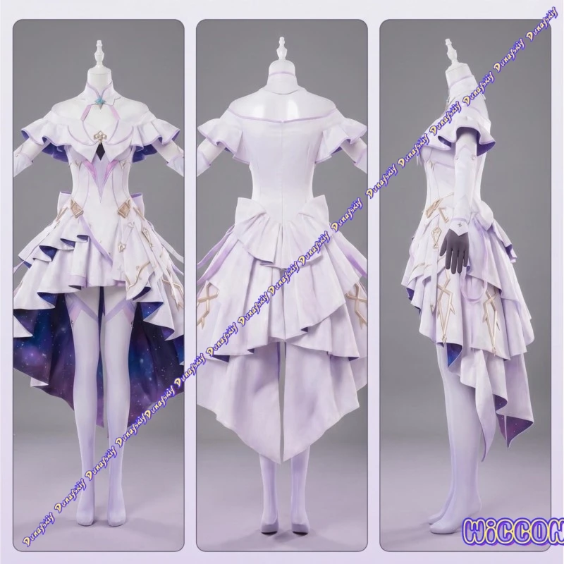 

Anime Game Wuthering Waves Aemeath Cosplay Gradient Skirt Dress With Embroidery For Halloween And Convention Party