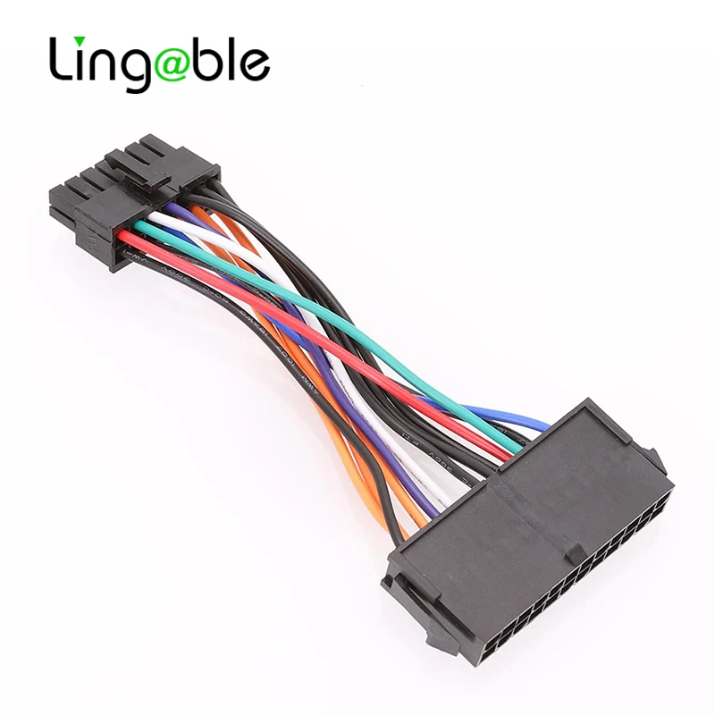 Lingable ATX 24 pin to 14 pin Adapter Cable Power Supply Cable Cord 18AWG Wire for Lenovo IBM Dell Q77 B75 A75 Q75 Motherbord