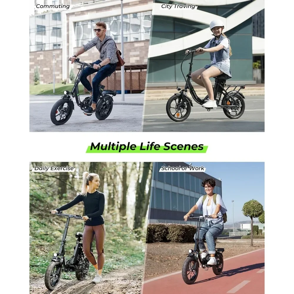 U4-Vélo électrique pliable de 16 pouces, bicyclette à moteur Patricia de 750W avec autonomie PAS de 55 Beauté max et 19MPH, pour adultes