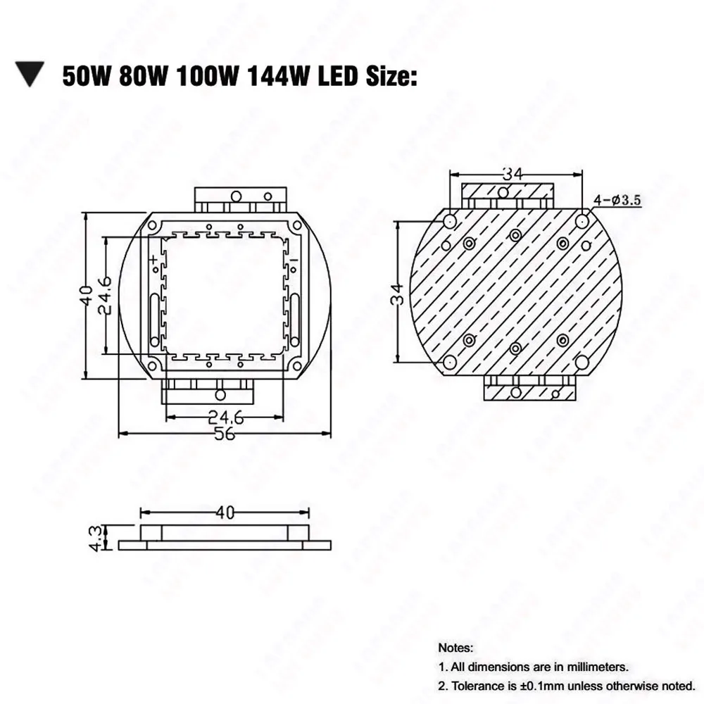 高輝度 144W LED チップ クール ホワイト 8000K 10000K 統合 COB 投光器、高精細投影、プロジェクター ランプ、プロジェクター、LED 電球に適しています