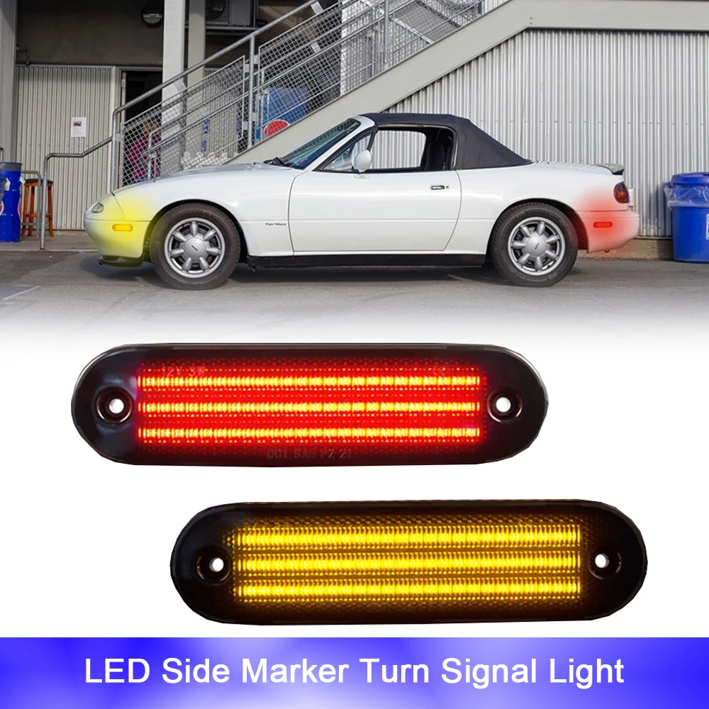 

4x LED Fender Side Marker Indicator Lights For Mazda Miata MX-5 1990-2005 OEM#MA2550107 Parking Turn Signal Lamp Canbus