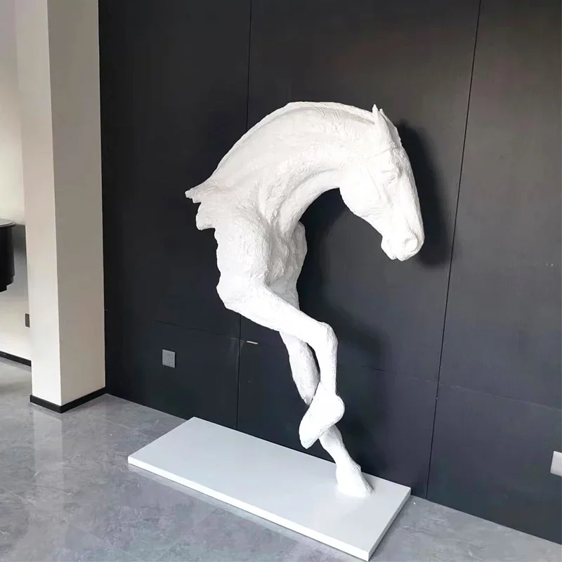 Horse through Wall Horse Sculpture Room Simulation Animal Horse Floor Ornaments