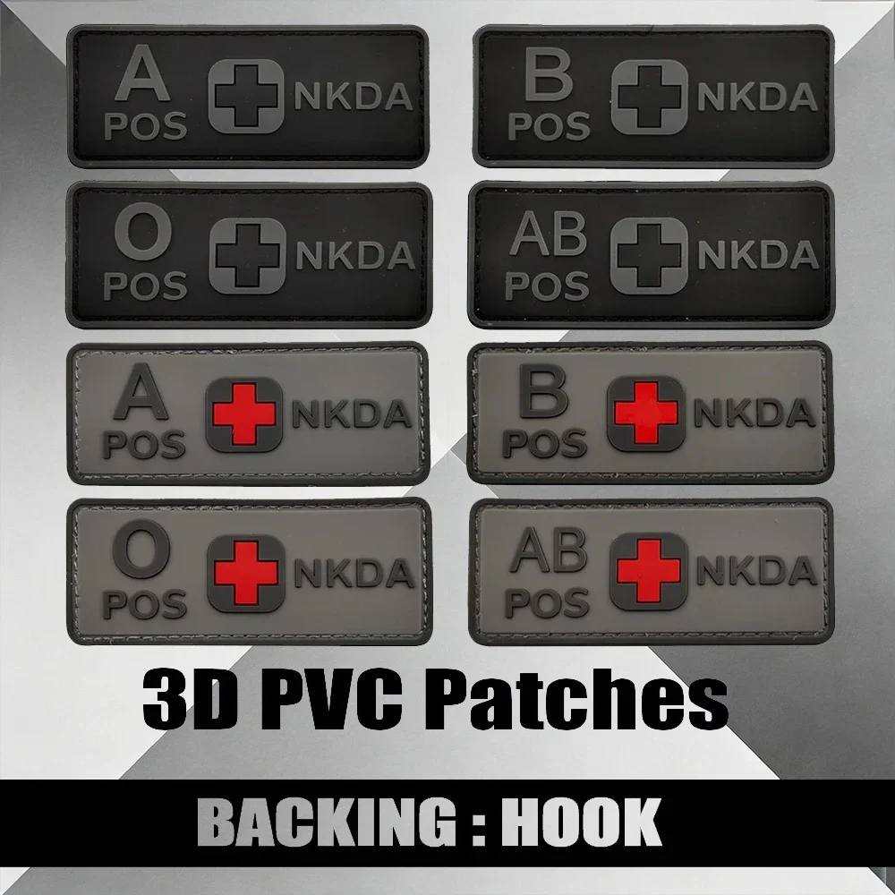 

Тактические нашивки из ПВХ с группами крови на липучке для шлемов и головных уборов, для использования на открытом воздухе и спасательных операций, NKDA POS A+ B+ AB+ O+