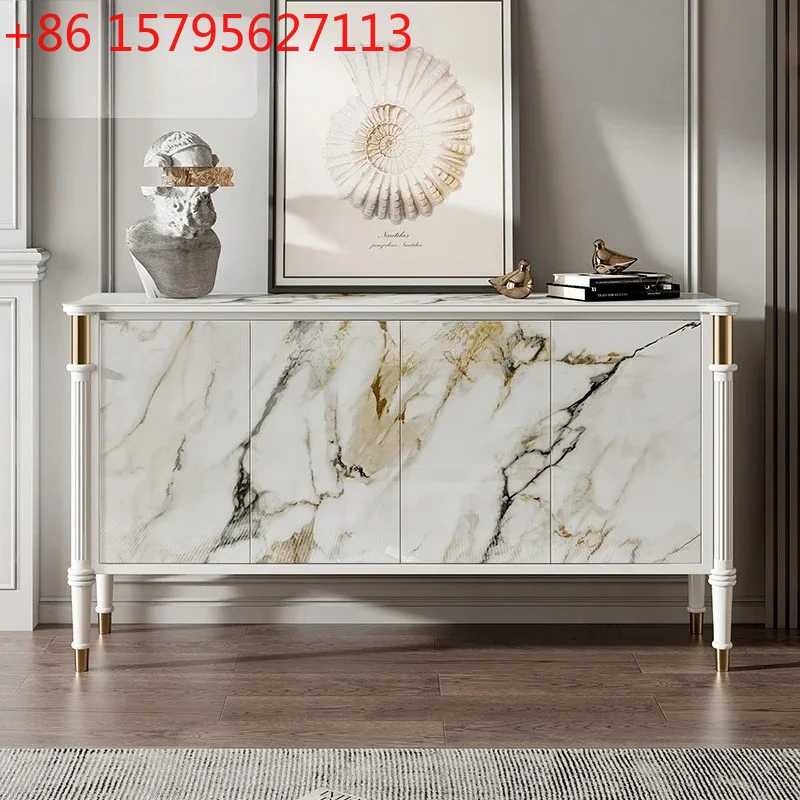 

Slate door cabinet entry light luxury solid wood decorative side cabinet modern simple living room dining room locker