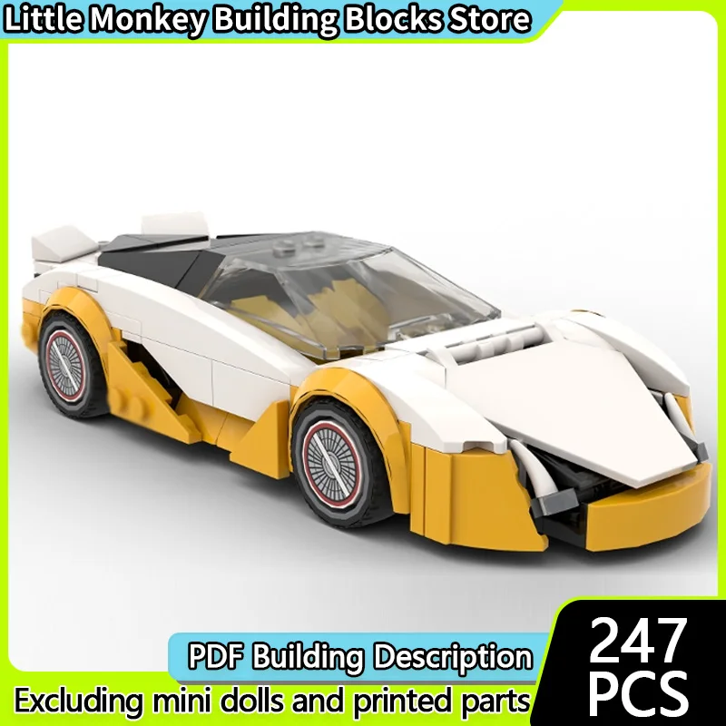 

Speed Racing Car Model MOC Building Bricks Classic White Coupe Modular Technology Children Holiday Gifts Assemble Toys Suit