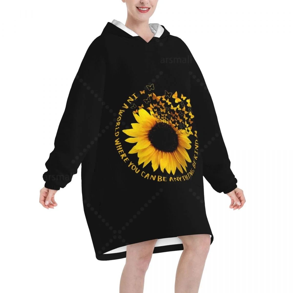 عباد الشمس يمكن ارتداؤها الفانيلا بطانية هوديي المتضخم مقنعين بطانية البلوز البلوز الصوف شيربا البطانيات